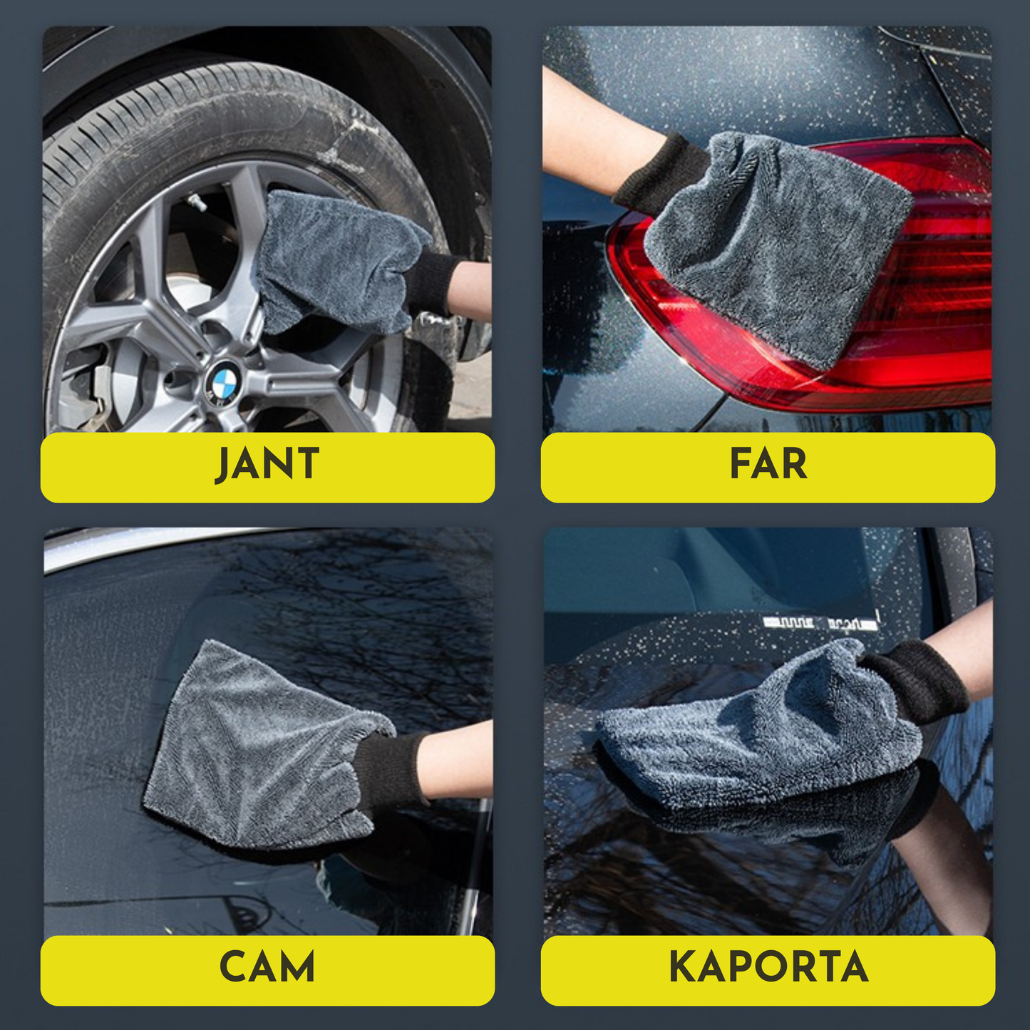 ProMitt™ Mikrofiber Oto Yıkama ve Cila Eldiveni